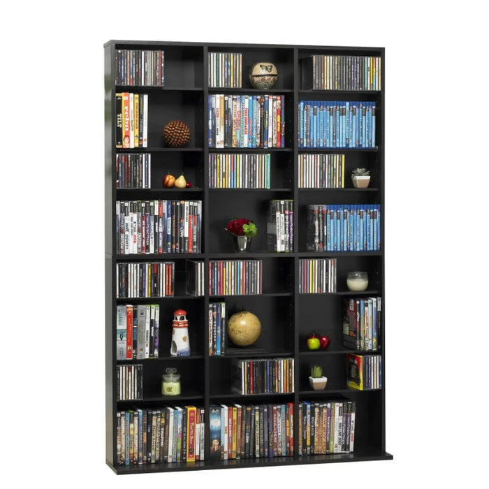 Atlantic 37"x60" Oskar Adjustable Wood Media Storage Shelf Bookcase, Espresso furniture  storage cabinet  bookshelf
