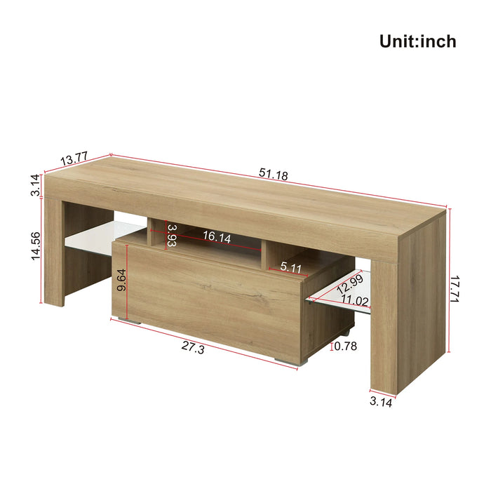 TV Stand with LED RGB Lights,Flat Screen TV Cabinet, Gaming Consoles,In Lounge Room, Living Room and Bedroom Furniture