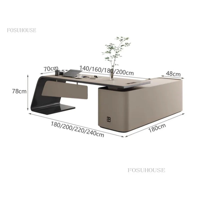 Luxury Boss Office Desks Minimalist Work Desk Corner Executive Table Home Study Desktop Computer Table Office Furniture H