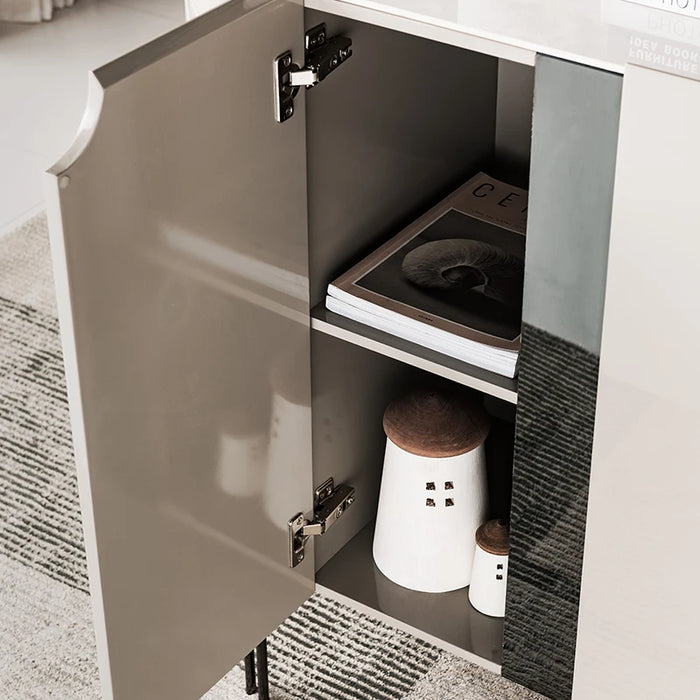 Italian minimalist sideboard Italian small apartment door stainless steel porch cabinet slate countertop cupboard