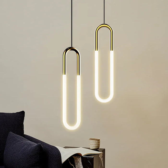 Nordic Simple Pendant Postmodern Villa Designer Bedroom Bedside Lamps Living Room Dining Room Study Hotel Bar U-tube Chandelier