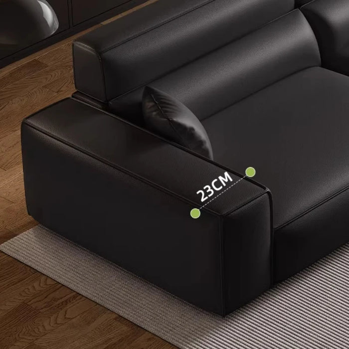 Italian Style Minimalist Arm Sofa Leather Black Lounge Recliner Couch Free Shipping Simple Mobili Per La Casa Bedroom Furniture