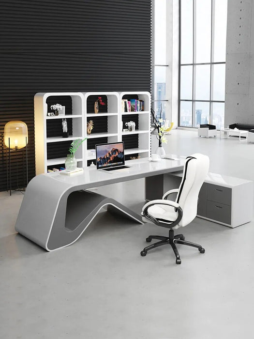 Office furniture boss's desk white president's manager's supervisor's desk
