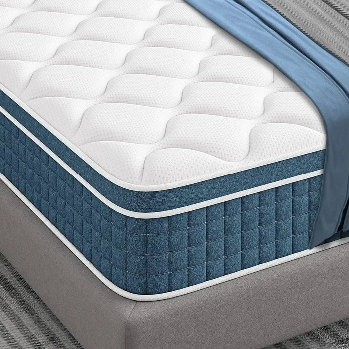 Queen Mattress 10", Hybrid Queen Mattress, Stress Relief Memory Foam, Breathable, Medium Firmness Mattress, Boxed Large Mattress