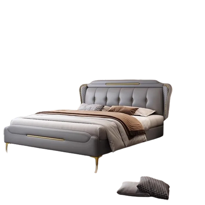 Nordic Luxury Double Bed Wood King Drawers Headboard Frame Double Bed Modern Sleeping Letti Matrimoniali Furniture For Bedroom