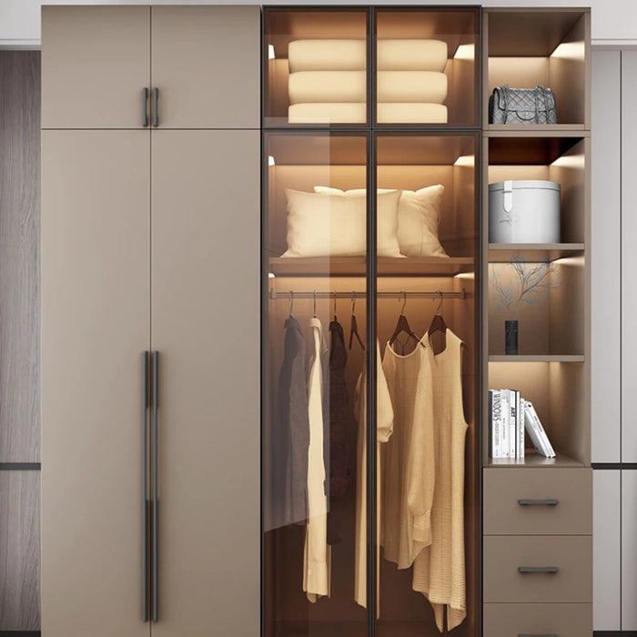 White Minimalist Closet Modular Nordic Hotel Living Room Unique Wardrobe Closet Indoor Wood Meuble Chambre Bedroom Furniture