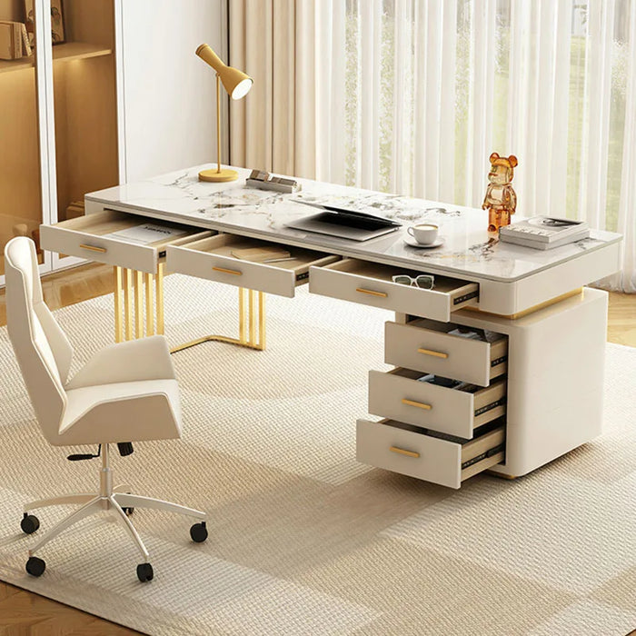 ConferenceOffice Desk Wooden Setup Desktop Luxury Work Table Desktop Reception Workbench Scrivania Con Cassetti Home Furniture