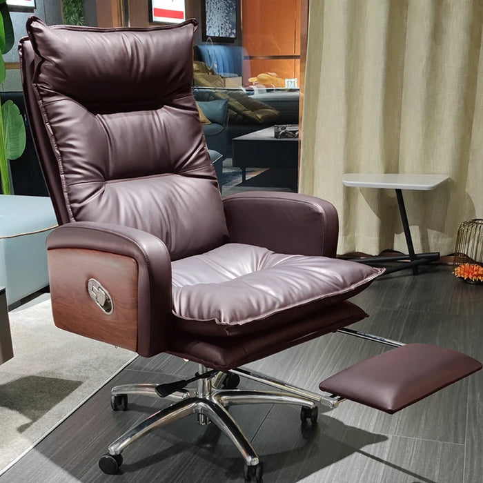 Swivel Ergonomic Chair Recliner Living Room Leather Study Vanity Office Chair Arm Comfy Sillas De Escritorio Office Furniture