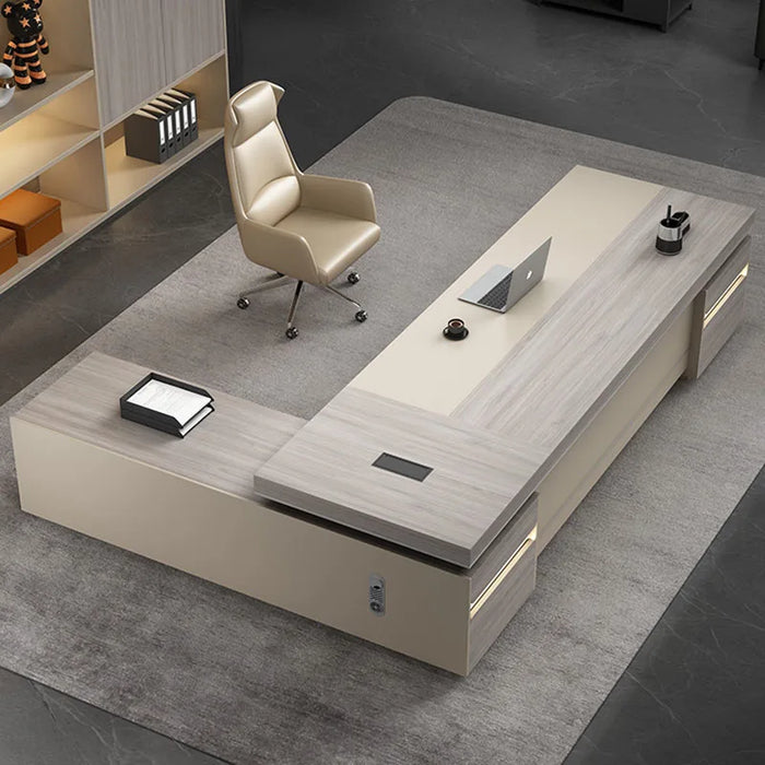 Modern Office Lap Desk Executive L Shape Table Work Desk Student Workbench Makeup Mesas De Computador Media Console Furniture