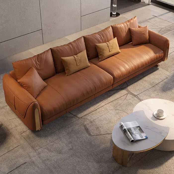 Italian Minimalist Sofa Metal Leg Adults Comfortable Back Rest Floor Armsofa Longue Living Room Soft Canape Salon Home Furniture