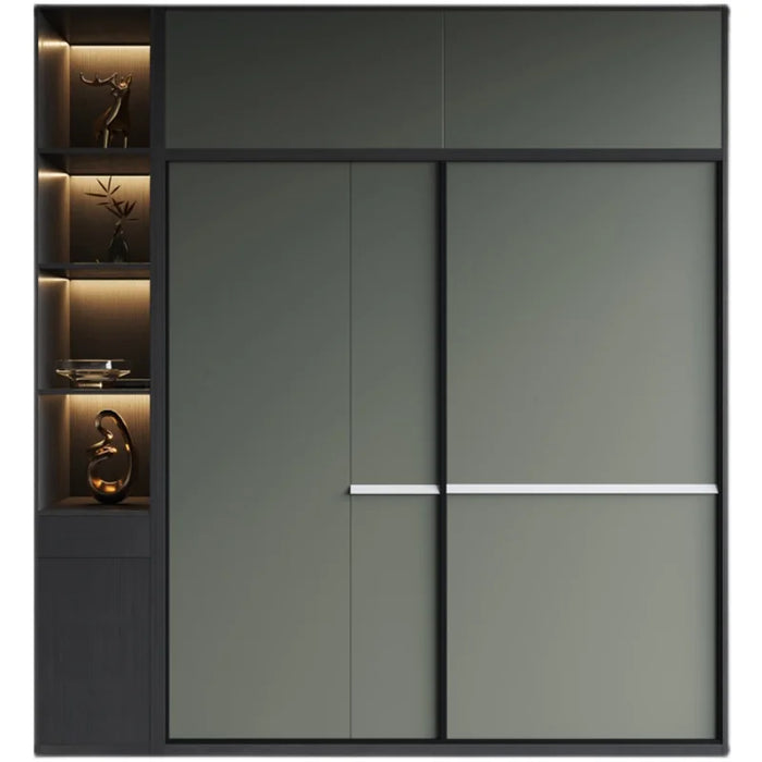 Luxury Modern Simple Sliding Door Wardrobe Nordic Sliding Door Wardrobe Household Bedroom Cabinet Storage Cabinet Large Door