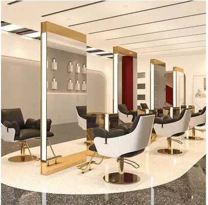 Hairdressing shop mirror desk hair salon special single and double side floor-to-ceiling mirror barbershop mirror with light hot