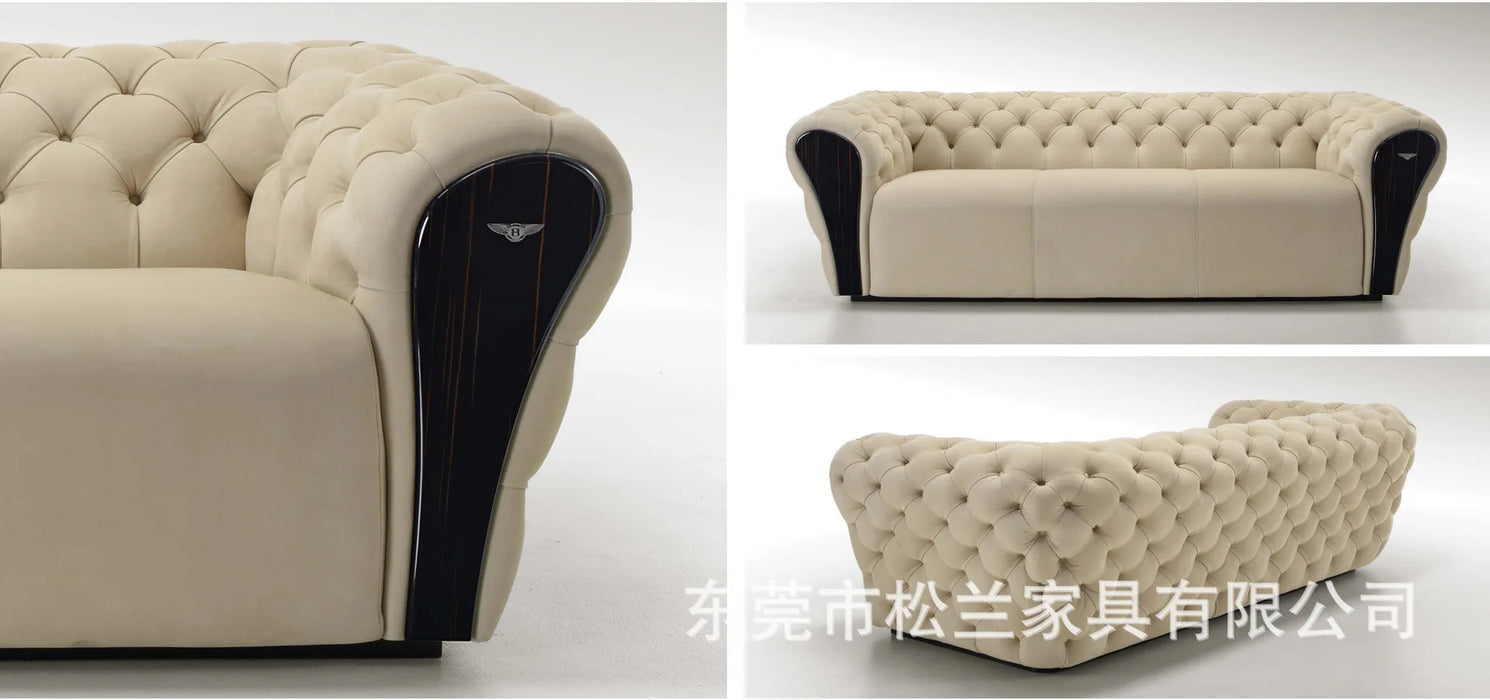 Light luxury sofa living room leather Italian sofa