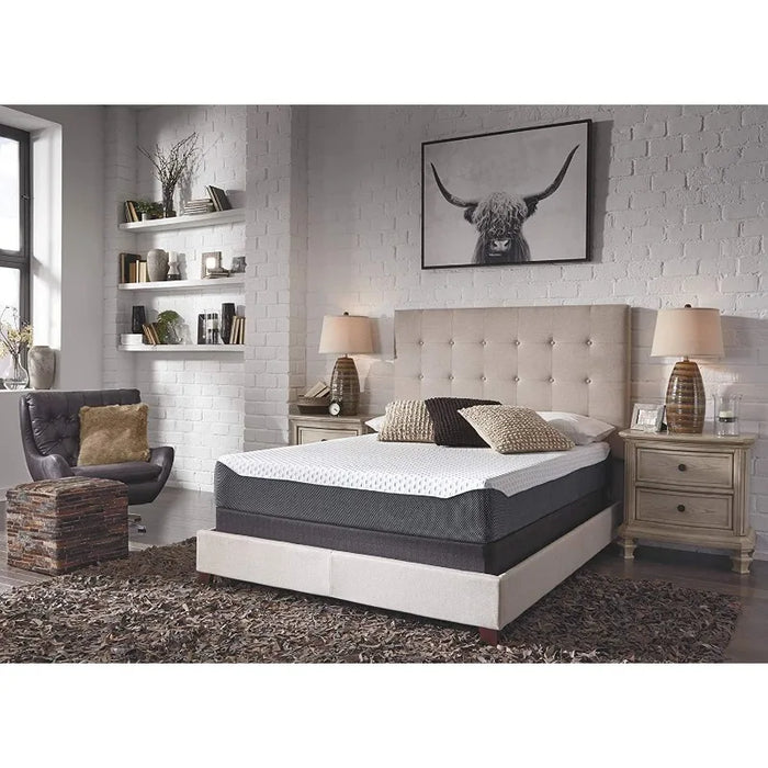 Queen Size Chime Elite 10 Inch Plush Green Tea & Charcoal Gel Memory Foam Mattress with Micro Cool Cover