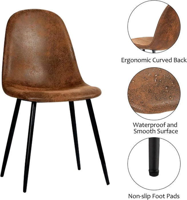 Modern Style Dining Chairs Set of 4, Comfy Side Chair with Fabric Seat Sturdy Metal Gold Legs for Kitchen Living Room Bedroom