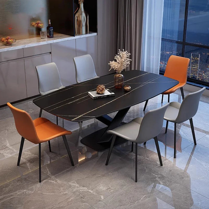 Black Waterproof Dining Table Outdoor Restaurant Entryway Dining Table Hotel Lobby Luxury Muebles De Cocina Auxiliary Furniture