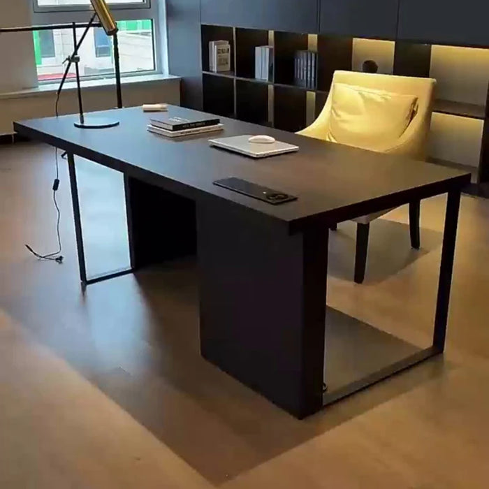 Italian Minimalist Wood Solid Office Desk Luxury Fashion Professional Executive Desk Tables Floor Mesas De Computador Furniture