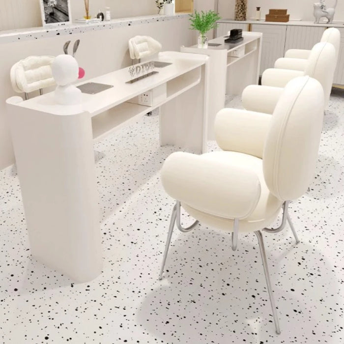 Stand Kawaii Nail Desk Professionals White Aesthetic Nordic Nail Table Light Luxury Tavolo Per Unghie Salon Equipment Furniture