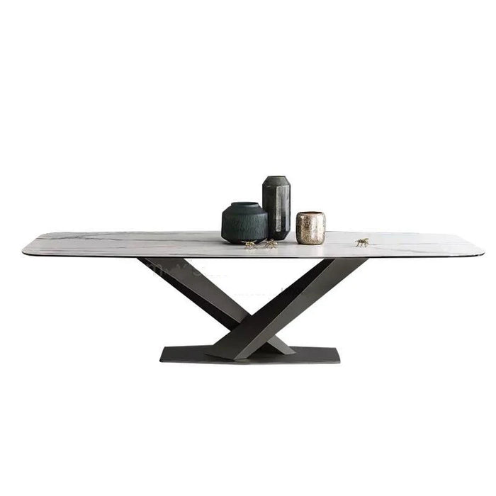 Dining Set 6 Chairs With Modern Marble Table For Large Apartment Italian Minimalist Kitchen Table Family Used In High Quality