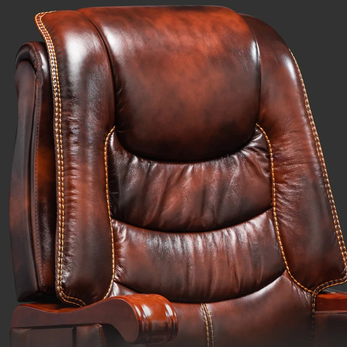 Luxury Leather Boss Office Chair Ergonomic Orange Office Chair With Footrest Sleep Comfort Cadeira Gamer Office Desk Furniture