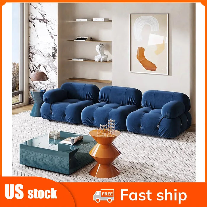 Suede Module Sofa Sectional Sofa Couches Family Living Room Chair Furniture Combination Block Modular Leisure Cloud Sofas Set