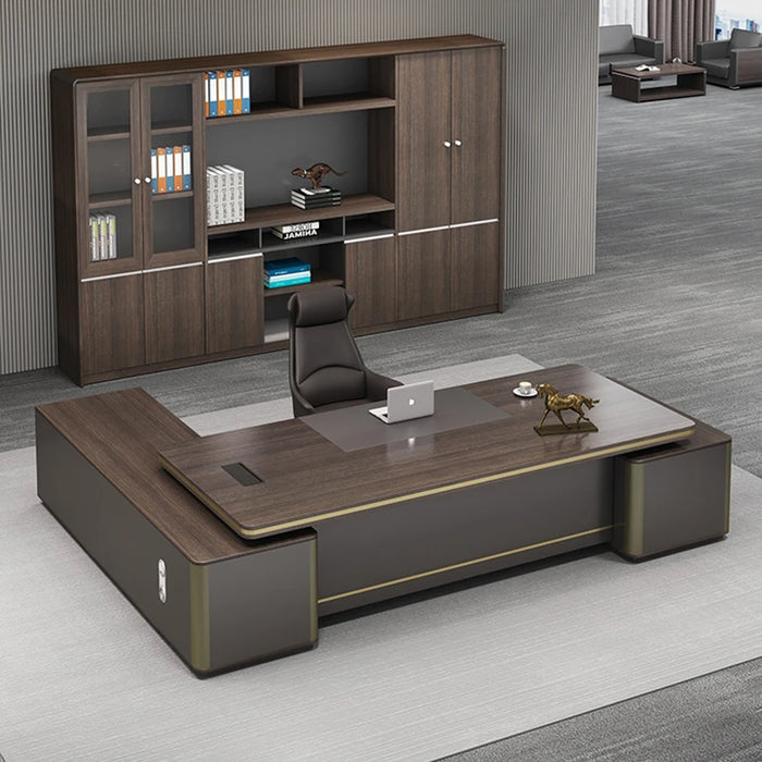 Grand Boss Desk Luxury Simple Modern Combination Desk Furniture Business Square CEO Large Class Single Person Office Desk