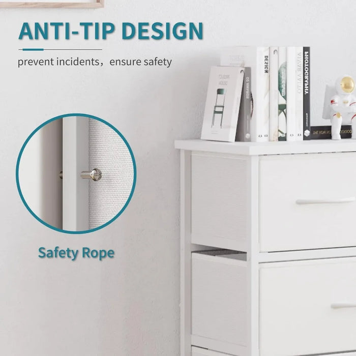 Easy Pull Handle (White) Dressing Table Closets Dresser for Bedroom Furniture Fabric Storage Dressers Drawers for Bedroom Vanity