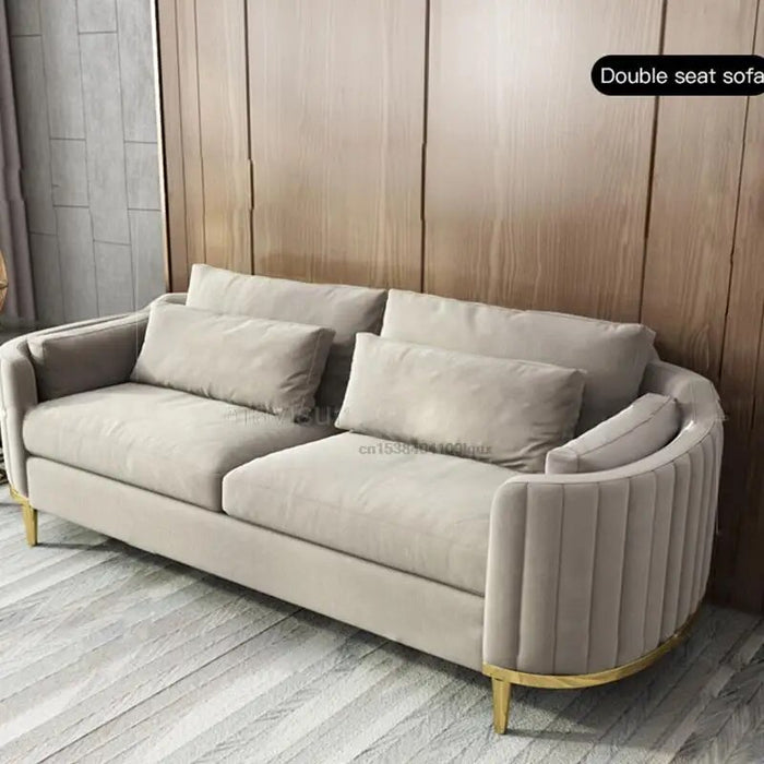 Nordic Hotel Household Sectional Fabric 3 Seat Sofa Upholstered Armchair Custom Color Living Room Furniture Couch For Big House