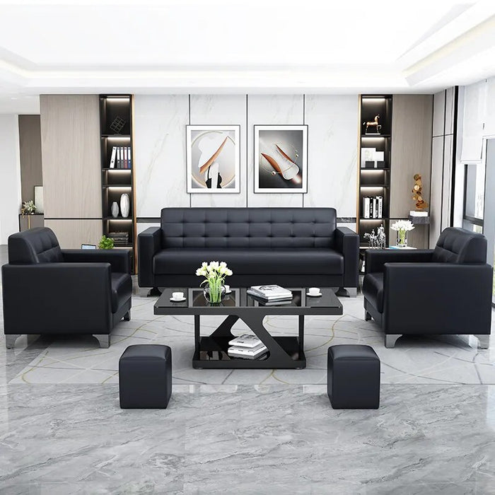 Office sofa, business reception, modern simple reception, single person, three person, office sofa, coffee table combination set