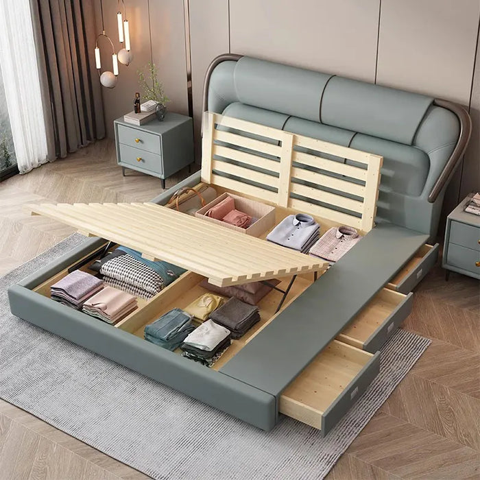 Luxury Queen Kids Double Bed Nordic High End Headboard Twin Double Bed Girl Sleeping Cama De Casal Furniture For Bedroom