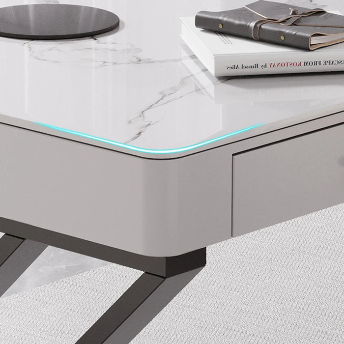 Luxury Modern Ideas Office Desk Wooden Double Designer Metal Frame Leg Executive Desk Tables Arts Mesa Escritorio Room Furniture