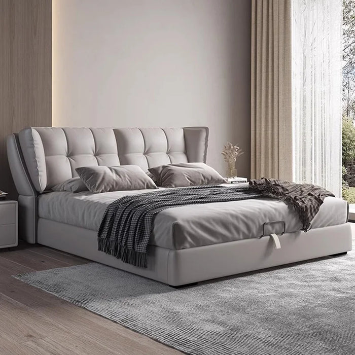 Modern Minimalist Bedroom Bed Space Saving Queen Size Bedroom Bed Luxury Wood Cama Casal Multifuncional Nordic Furniture