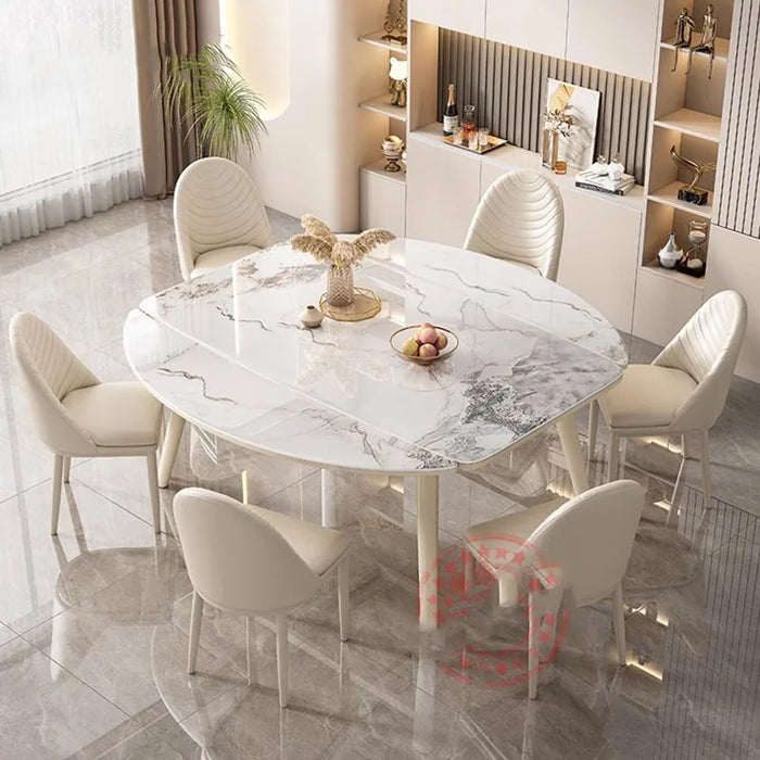 Simple Luxury Dining Table Round Nordic Marble Home Kitchen Dining Table European Style Mesas De Comedor Garden Furniture Sets