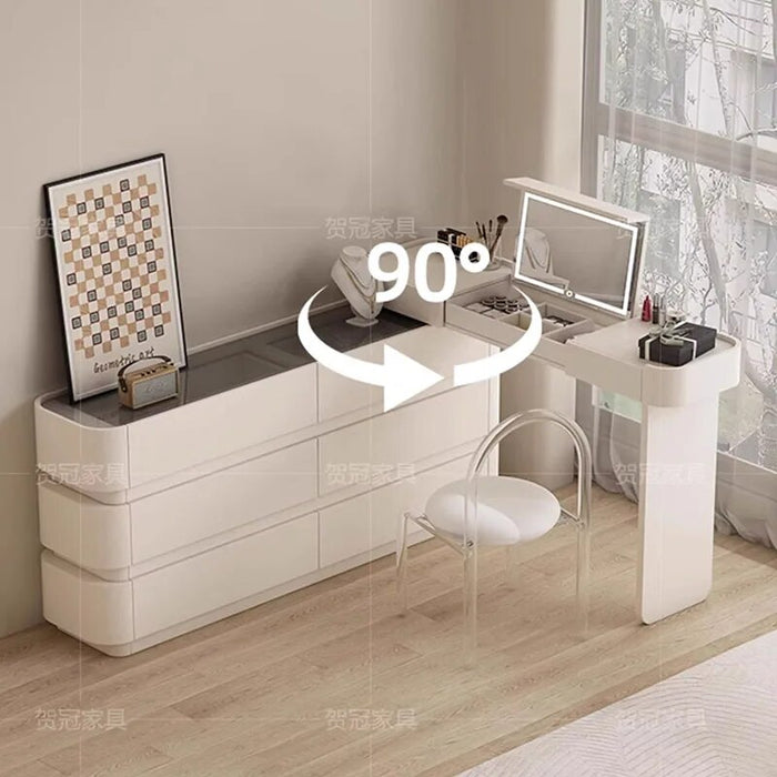 Makeup Organizer Dressing Table Toys White Shelves Vanity Lights Wall Mirror Cabinet Mesa De Maquillaje Bedroom Furniture