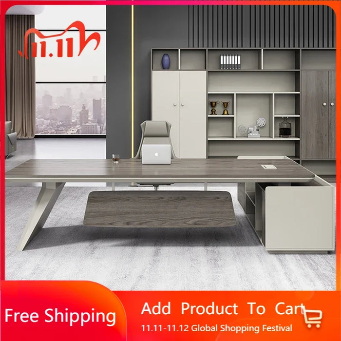 Modern Office Desk Desktops Corner Organizer L Shaped Writing Standing Executive Desk Table Storage Bureau Meuble Desk Supplies
