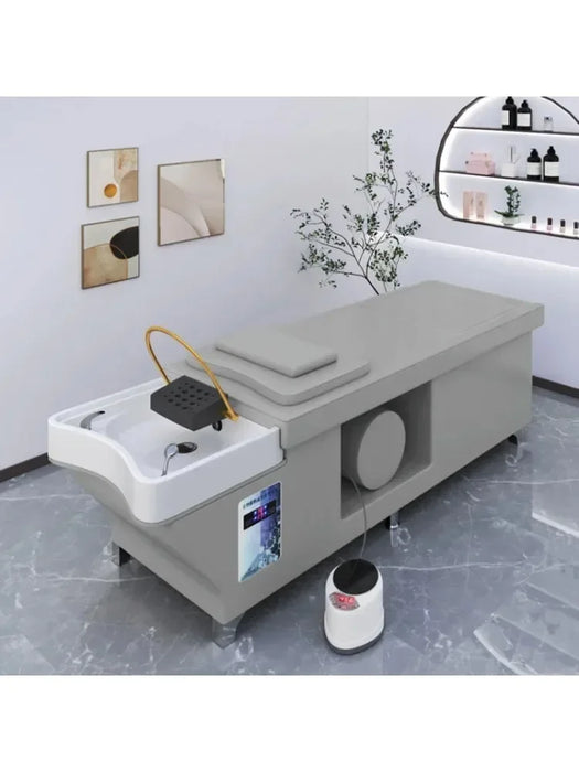 Portable Hair Washing Bed Stylist Water Circulation Water Storage Shampoo Sink Chair Salon Behandelstoel Salon Furniture MQ50SC