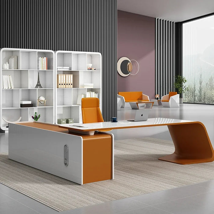 Boss L Shape Luxury Office Furniture Manager High Tech Modern Executive Ceo Office Desk