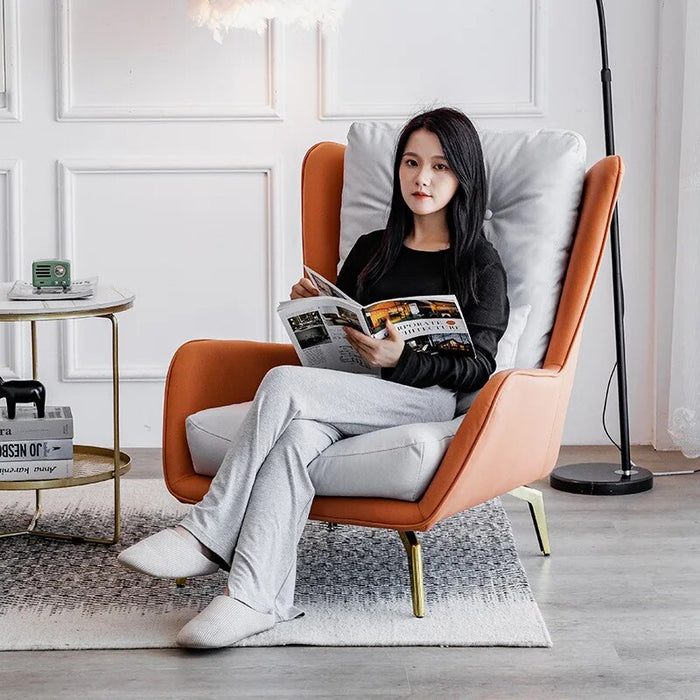 Luxury Nordic Chair Cushion Modern Armchairs Bedroom Lounge Living Room Chairs Leather Floor Furniture Sofa Set