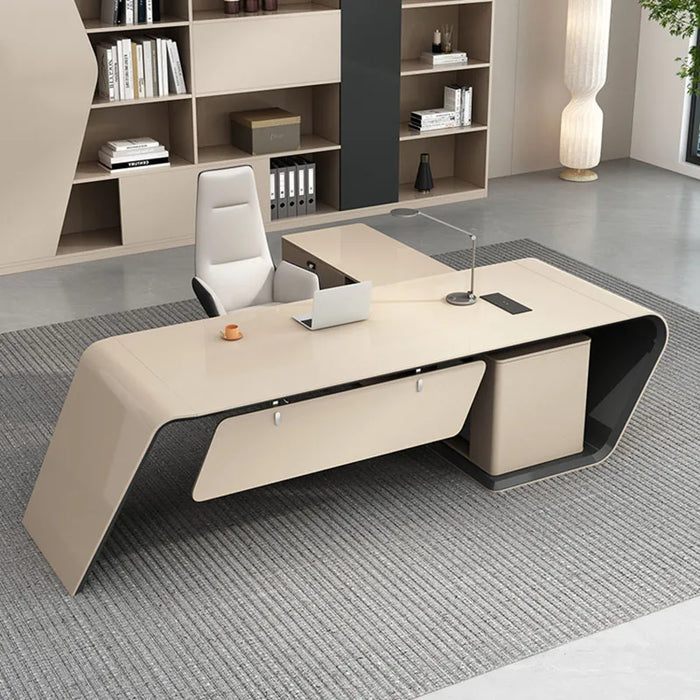 Desktop Meeting Office Desks Storage Computer Conference Workbench Executive Console Scrivania Con Cassetti Luxury Furniture