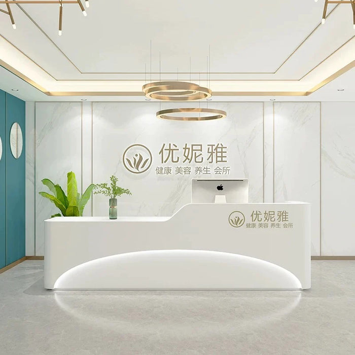 Beauty Salon Reception Desks European Computer Checkout Shop Futuristic Reception Desks Modern Bureau Meuble Salon Furniture