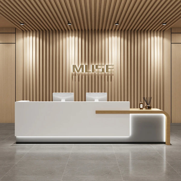Console Gaming Reception Desk Office Standing Luxury Executive Reception Desk Computer Toonbank Receptie Office Furniture