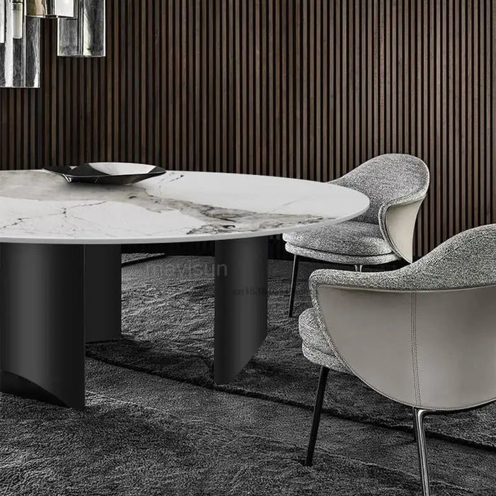 Stainless Steel Marble Kitchen Tables For Dinner Modern Long Rectangular Pandora Glossy Slate Dining Table Indoor Furniture