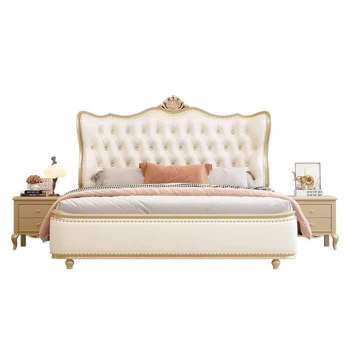 Wood Unique Modern Bed Under Storage Queen Upholstered King Bed White Luxury Princess Camas De Matrimonio Dormitorio Furniture