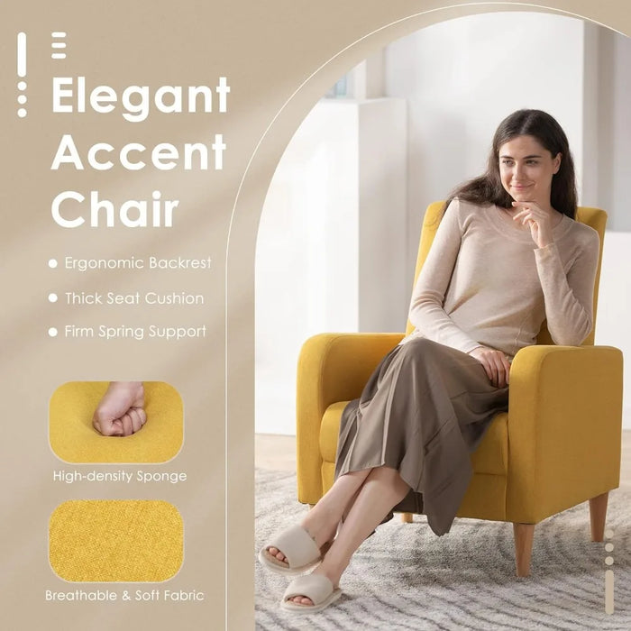 Modern Upholstered Accent Chair Armchair With Pillow Living Room Armchairs Single Comfy Recliner Interior Furniture Home