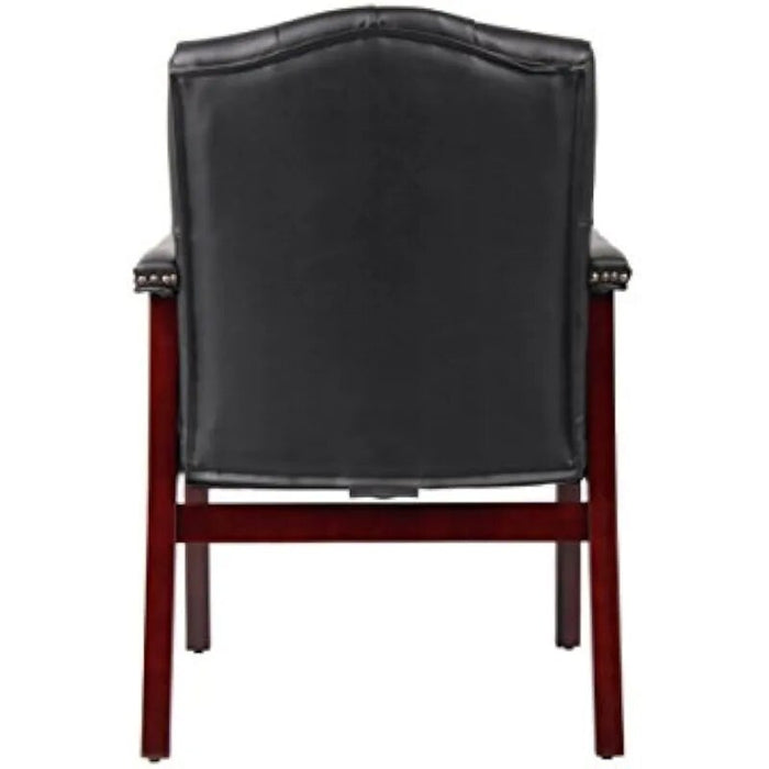 Office Products Ivy League Executive Guest Chair, Vinyl, Black