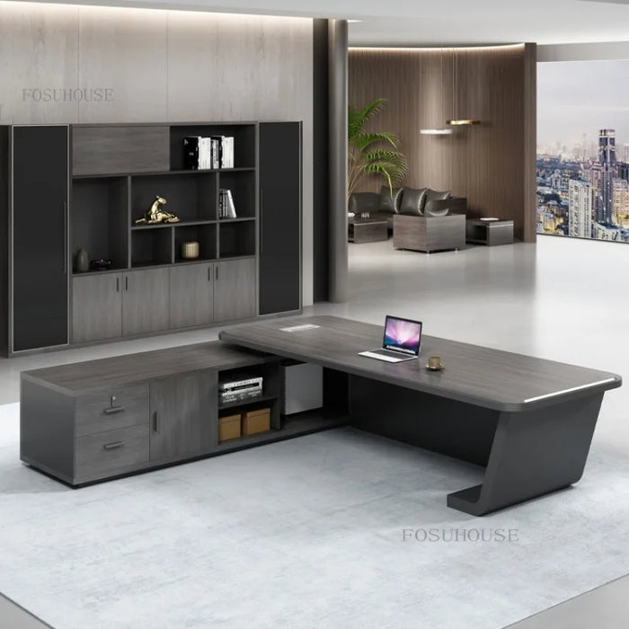 Wooden Boss Desks Chairman Manager Work Desk Simple Modern Office Furniture Office Table and Chair Combination Executive Desk K
