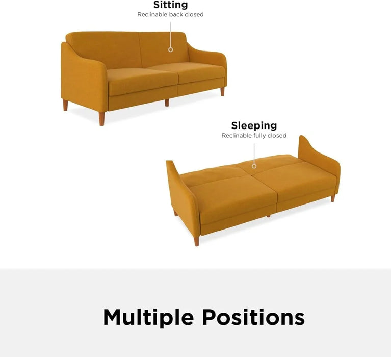 Jasper Coil, Multi-Position Design, Mustard Yellow Linen Futon, Twin