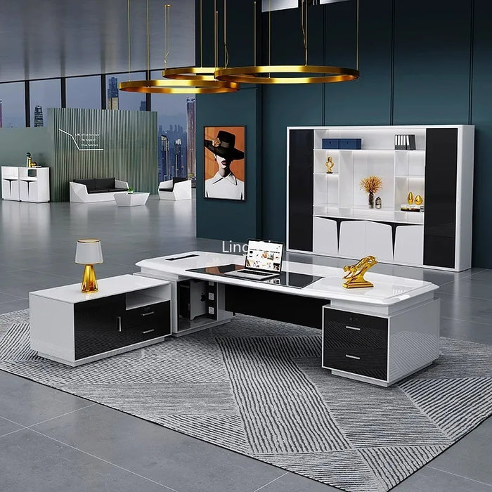 Designer Minimalist Office Desk High Quality Customized Free Shipping Unique Computer Desks Conference L Shaped Bureau Furniture