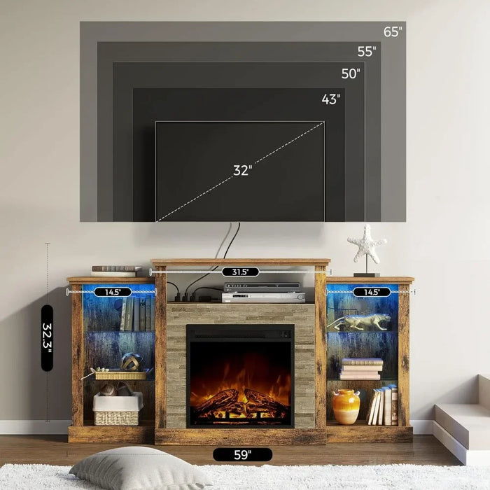 TV Cabinet Modern Living Room Furniture TV Console for TVs up to 65 inches with adjustable glass shelves Free shipping