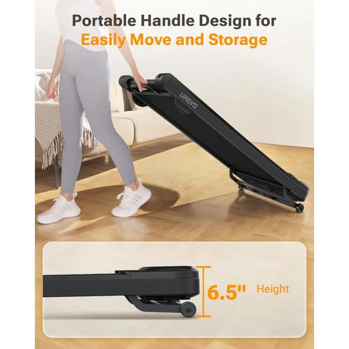 UREVO Walking Pad Treadmill with Auto Incline, Under Desk Treadmill, Treadmills for Home Office, with 9 Level Incline, APP Contr